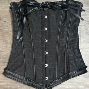 Black Brocade Corset Top